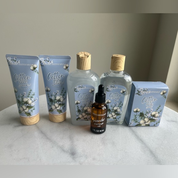 Green Canyon Spa 6pcs Cotton Lotion,Shower Gel,Bubble&Salt Bath,Hand Cream&Oil - Picture 2 of 6
